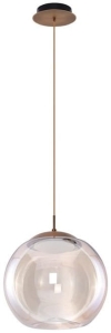 Lampa wisząca szklana transparentna kula z dodatkami brązu Azzardo AZ3341 Helena LED 21W 3000K 40cm