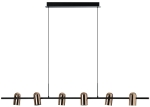 Lampa wisząca 6 źródeł światła na listwie czarna/złota Azzardo AZ5729 Vivi Pendant 6 6xGU10