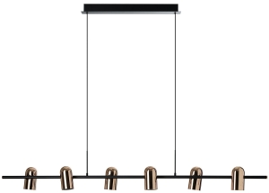 Lampa wisząca 6 źródeł światła na listwie czarna/złota Azzardo AZ5729 Vivi Pendant 6 6xGU10