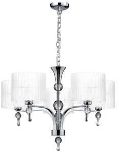 Lampa wisząca nowoczesny żyrandol na łańcuchu Azzardo AZ1007 Impress 5xE27 68cm Chrom Biały