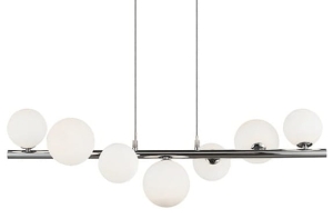 Lampa wisząca białe kule na chromowanej długiej listwie Azzardo AZ2102 Sybilla 7xG9 82cm