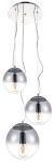 Lampa wisząca z trzema chromowanymi kulami na okrągłej rozecie Azzardo AZ3104 Iris 3xE27 40cm