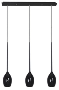 Czarna lampa wisząca z smukłymi kloszami na listwie nad stół Azzardo AZ2321 Izza 3xE14 78cm