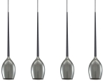 Czarna lampa wisząca z czterema dymnymi kloszami na listwie Azzardo AZ2938 Izza 4xE14 107cm