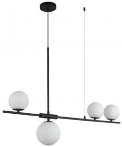 Złota lampa wisząca z czterema szklanymi kloszami Azzardo AZ4418 Santander 4xG9