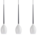 Czarna lampa wisząca z smukłymi białymi kloszami nad wyspę Azzardo AZ2320 Izza 3xE14 78cm