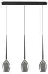 Lampa wisząca z trzema dymnymi kloszami na listwie Azzardo AZ2937 Izza 3xE14 78cm