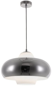 Chromowana okrągła dekoracyjna lampa wisząca Azzardo AZ3166 Valten E27 43cm