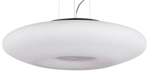 Biało chromowana okrągła spłaszczona lampa wisząca Azzardo AZ0277 Pires 3xE27 50cm