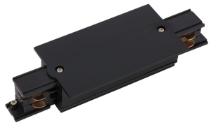 Czarny lewy i prawy łącznik zasilający prosty do szyn podtynkowych 3-fazowych CTLS Nowodvorski 8685