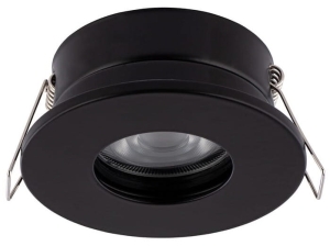 Czarna lampa podtynkowa okrągła Nowodvorski 8376 Golf GU10 IP54/20 8,3cm x 10,5cm