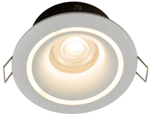 Biała okrągła podtynkowa wodooporna lampa oczko Nowodvorski 8373 Foxtrot GU10 IP54 z nakładkami