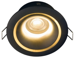 Czarna okrągła podtynkowa wodooporna lampa oczko Nowodvorski 8374 Foxtrot GU10 IP54 z nakładkami