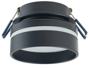 Czarna okrągła lampa podtynkowa walec Nowodvorski 10493 Mljet GU10 8cm