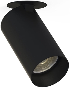 Czarna lampa podtynkowa wpustowa z wystającym reflektorem Nowodvorski 7833 Mono Surface GU10