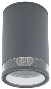 Grafitowa zewnętrzna lampa sufitowa walec Nowodvorski 10687 Rock Pro I E27 IP44 18,7cm x 11cm