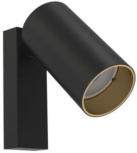 Czarno złota lampa ścienna kinkiet walec punktowy spot regulowany z włącznikiem Nowodvorski 7764 Mono GU10