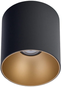 Czarno złota lampa sufitowa punktowa spot walec Nowodvorski 8224 Point Tone GU10 12,5cm x 12,7cm