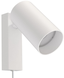 Biała lampa ścienna kinkiet regulowany obok łóżka z kablem i włącznikiem Nowodvorski 7787 Mono GU10