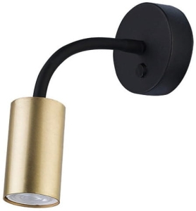 Czarno mosiężny kinkiet z giętkim ramieniem i włącznikiem Nowodvorski 9067 Eye Flex S GU10