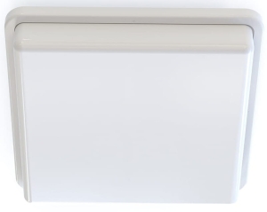 Kwadratowy biały plafon z czujnikiem ruchu Nowodvorski 10040 Tahoe II Sensor 2xE27 IP44 25cm