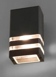 Czarna zewnętrzna prostokątna lampa ścienna elewacyjna Nowodvorski 4423 Rio E27 IP54