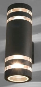 Czarna lampa zewnętrzna ścienna walec tuba światło góra-dół Nowodvorski 4422 Sierra 2xGU10