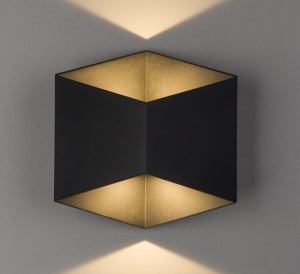 Czarna zewnętrzna lampa ścienna kinkiet elewacyjny Nowodvorski 8142 Triangles LED 2x5W 3000K IP54