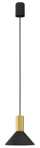 Czarno mosiężna mała lampa wisząca stożek Nowodvorski 8103 Hermanos GU10 15,5cm