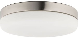 Srebrna okrągła lampa sufitowa plafon z białym szklanym kloszem Nowodvorski 9491 Kasai 2xE27 IP20 32cm