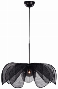 Duża czarna lampa sufitowa w kształcie kwiata MarkSlojd 108662 Styrka E27 75cm