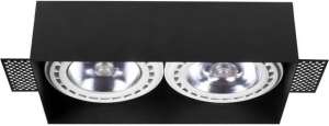 Lampa punktowa podtynkowa prostokątna bez ramki Nowodvorski 9403 Mod Plus II 2xEs111 23cm x 12cm czarny bez regulacji