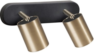 Lampa sufitowa ścienna dwa punktowe mosiężne reflektory na czarnym spodzie Nowodvorski 8817 Eye Spot II 2xGU10