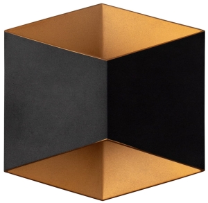 Foremna zewnętrzna czarno złota lampa ścienna kinkiet elewacyjny Nowodvorski 8141 Triangles LED 2x5W 3000K IP54