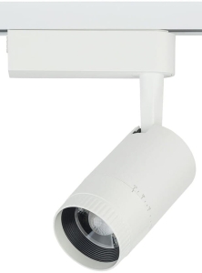 Biały reflektor z czarnym pierścieniem na szyne 1-fazową Nowodvorski 7623 Profile Zoom LED 9W 600LM 3000K CRI90 15-50stopni