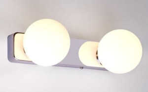 Lampa ścienna dwie kule Kinkiet Łazienkowy Nowodvorski 6950 Brazos II 2xG9 8cm x 25cm IP44 chrom biały