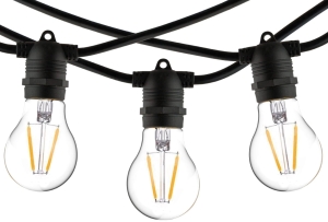 Girlanda ogrodowa czarny łańcuch 6m z miejscem na 10 żarówekj Nowodvorski 7873 Festoon Lights IP65