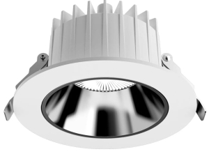 Biała lampa podtynkowa z chromowanym wnętrzem i ramką Nowodvorski 8773 CL Kea LED 20W 1150LM 3000K IP44 CRI90 65stopni 12,1cm x 6,2cm