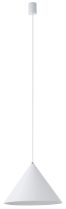 Lampa wisząca z białym metalowym kloszem stożkiem Nowodvorski 8002 Zenith M GU10 35cm x 130cm