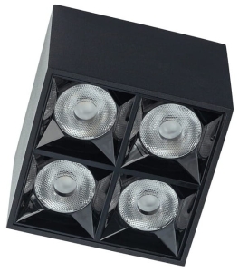 Czarna lampa sufitowa kwadratowy plafon box Nowodvorski 10057 Midi LED 16W 4000K 8,2cm