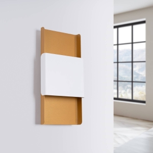 Płaski prostokątny biało złoty kinkiet ścienny Sollux Lighting SL.1353 Durlin 2xG9