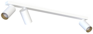 Biała listwa 70cm z trzema biało złotymi regulowanymi reflektorami Nowodvorski 7775 Mono III 3xGU10