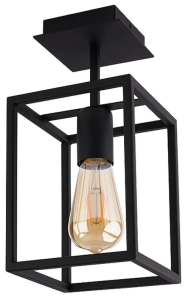 Czarna loftowa lampa sufitowa z metalowym foremnym stelażem Nowodvorski 9045 Crate I E27
