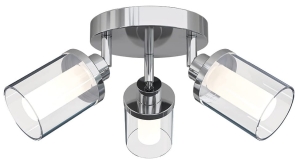 Chromowana lampa sufitowa łazienkowa z trzema szklanymi kloszami Nowodvorski 8050 Vista III 3xG9 IP44 35cm