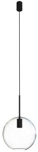 Lampa wisząca z okrągłym szklanym kloszem na czarnym kablu Nowodvorski 7850 Sphere L E27 25cm x 130cm