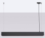 Czarna lampa wisząca listwa 100cm na świetlówką nad stół lub biurko Sollux Lighting SL.1395 Spark G13