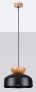 Pojedyncza czarno brązowa lampa wiszaca nad stół Sollux Lighting SL.1351 Marion E27 29,5cm
