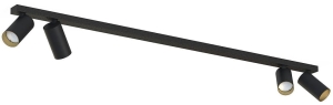 Lampa sufitowa czarna listwa 118cm i 4 czarno złote regulowane reflektory punktowe Nowodvorski 7768 Mono IV