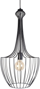 Czarna lampa wisząca z długim dekoracyjnym metalowym kloszem Nowodvorski 8851 Luksor S E27 37cm x 126cm