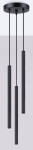 Czarna lampa wisząca trzy smukłe walce Sollux Lighting SL.1341 Arche 3xG9